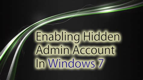 hide administrator account windows 7